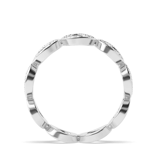 Pave Setting Round White Gold Circle shaped Unique Eternity Bands Diamond Rings