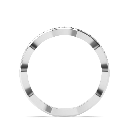 Pave Setting Round Cresent moon shaped Eternity Diamond Rings