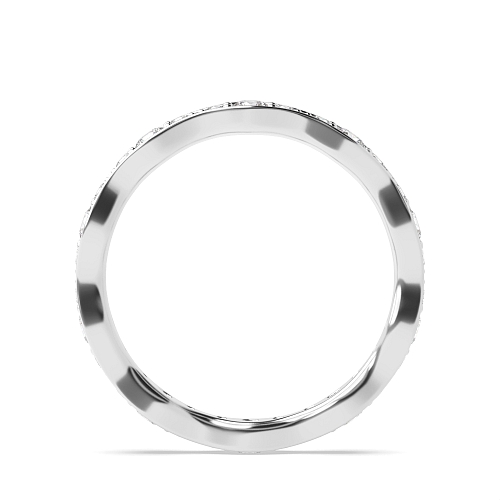 Pave Setting Round White Gold Wavy Full Eternity Diamond Rings