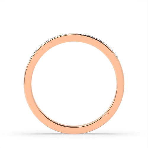 Channel Setting Round Rose Gold Curved Eternity Diamond Rings