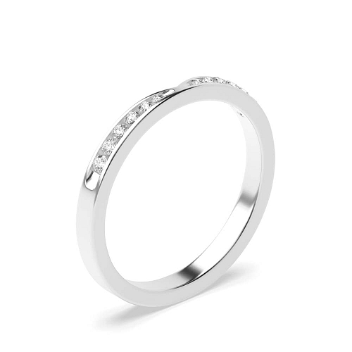 Channel Setting Round curved Lab Grown Half Eternity Diamond Ring