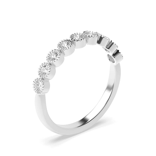 Bezel Setting Round Milligrain Eternity Diamond Rings