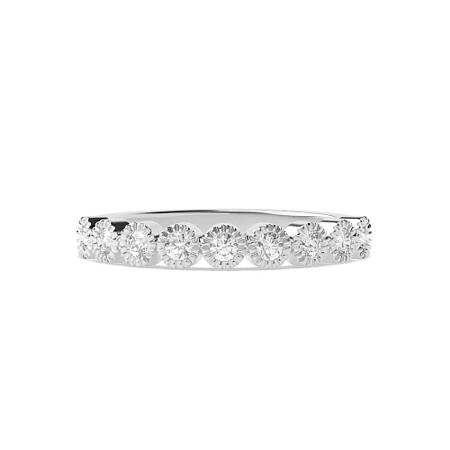 Bezel Setting Round Milligrain Eternity Diamond Rings