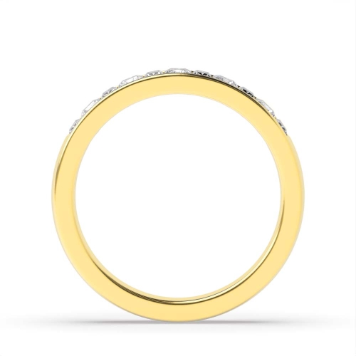 Channel Setting Princess Yellow Gold Half Eternity Diamond Ring