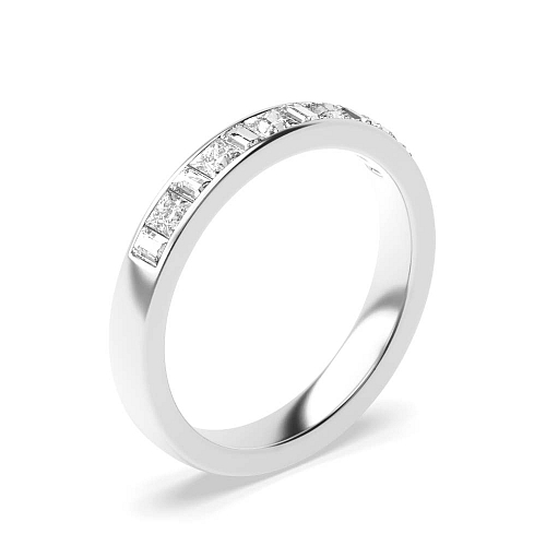 Channel Setting Princess Half Eternity Wedding Band