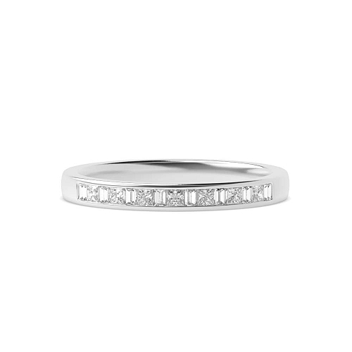 Channel Setting Princess/Baguette White Gold classic alternate Diamond Rings
