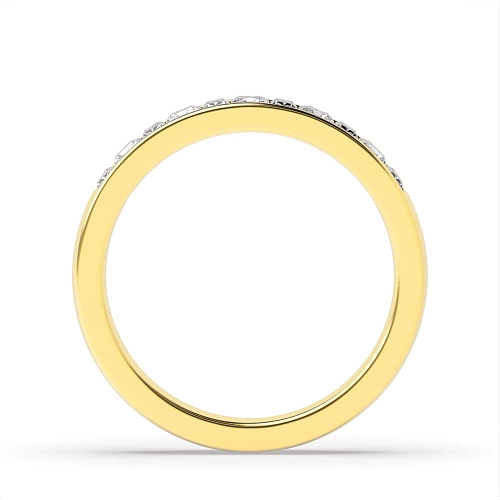 Channel Setting Princess Yellow Gold Half Eternity Wedding Band