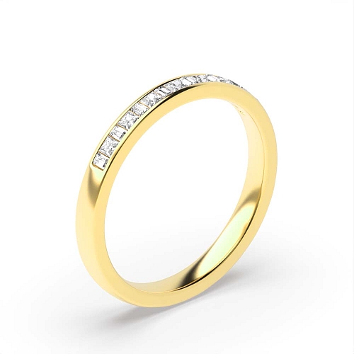 Channel Setting Princess/Baguette Yellow Gold classic alternate Diamond Rings