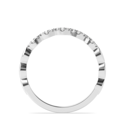 Pave Setting Round leaf-like Eternity Diamond Rings