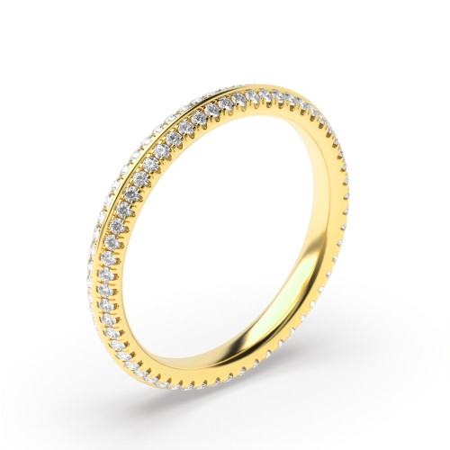 Pave Setting Round Yellow Gold Full Eternity Wedding Rings & Bands
