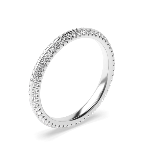 Pave Setting Round White Gold Knife edge Full Eternity Diamond Rings