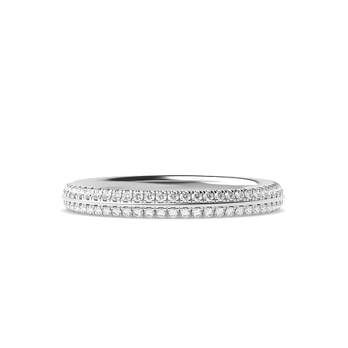 Pave Setting Round White Gold Knife edge Full Eternity Diamond Rings