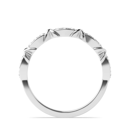 Pave Setting Round Half Eternity Diamond Ring