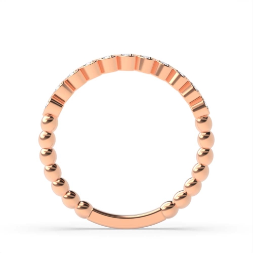 Pave Setting Round Rose Gold Heart shaped Diamond Rings