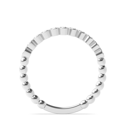 Pave Setting Round White Gold Heart shaped Diamond Rings