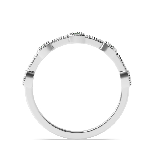 Pave Setting Round Milligrains designer Emerald Diamond Rings