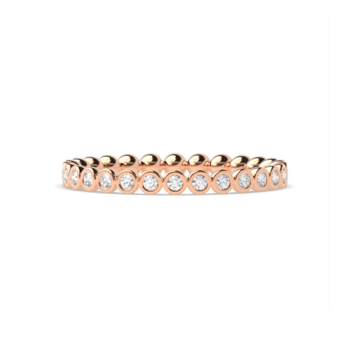 Bezel Setting Round Rose Gold petite Full Eternity Wedding Band