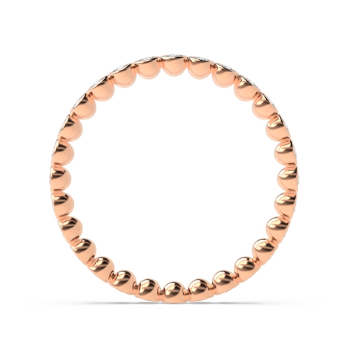 Bezel Setting Round Rose Gold petite Full Eternity Wedding Band