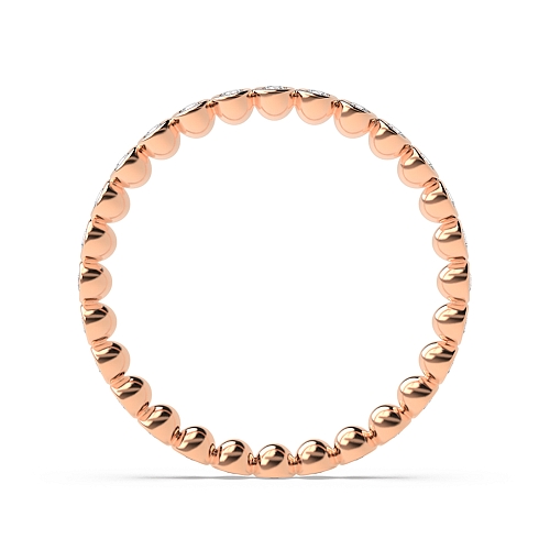 Bezel Setting Round Rose Gold Petite Full Eternity Diamond Rings