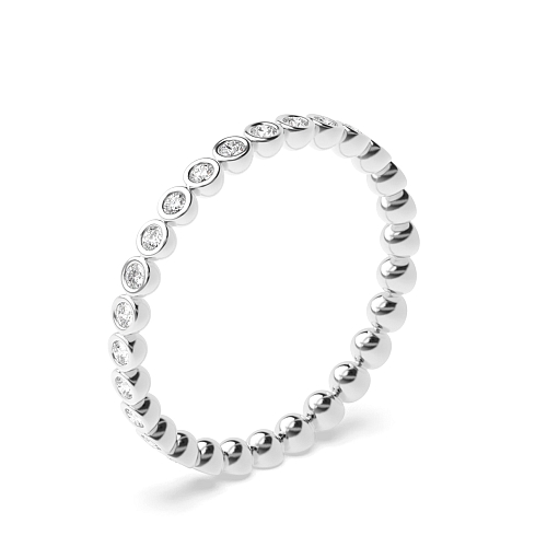 Bezel Setting Round White Gold Petite Diamond Rings