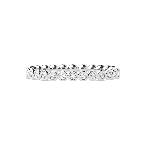 Bezel Setting Round White Gold Petite Diamond Rings