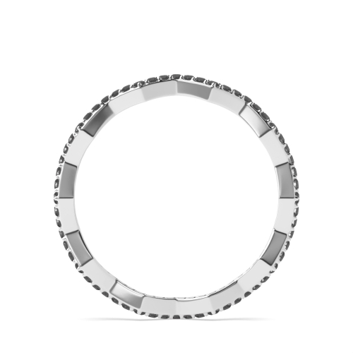 4 Prong Round Zig zag minimalist Black Eternity Diamond Rings
