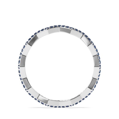 4 Prong Round Zig zag minimalist Blue Sapphire Diamond Rings