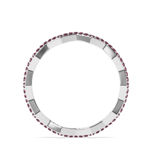 4 Prong Round Zig zag minimalist Ruby Diamond Rings
