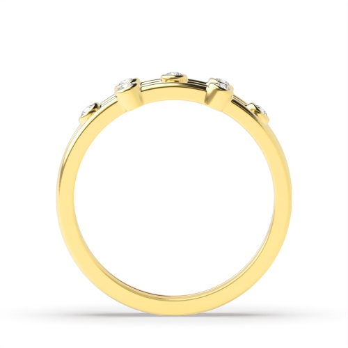 Bezel Setting Round Yellow Gold Tiered Aperture Eternity Diamond Rings