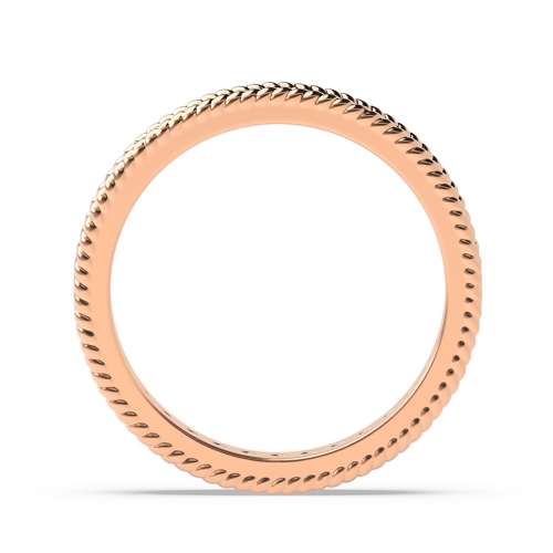 Pave Setting Round Rose Gold Milligrain Diamond Rings