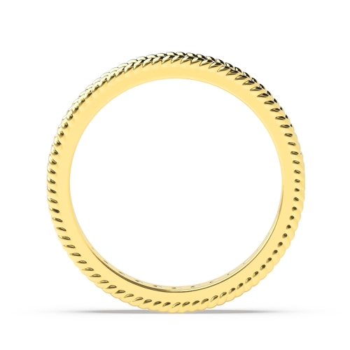 Pave Setting Round Yellow Gold Milligrain Diamond Rings