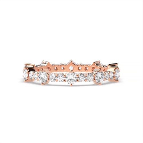 4 Prong Round Rose Gold Unusual Eternity Diamond Rings