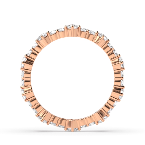 4 Prong Round Rose Gold Unusual Eternity Diamond Rings