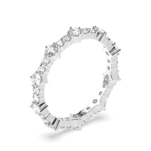 4 Prong Round White Gold Unusual Full Eternity Diamond Rings