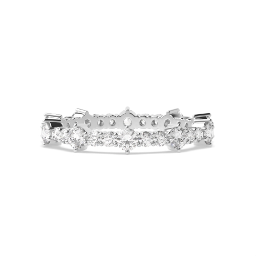 4 Prong Round White Gold Unusual Full Eternity Diamond Rings
