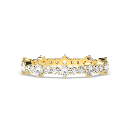 4 Prong Round Yellow Gold Unusual Eternity Diamond Rings