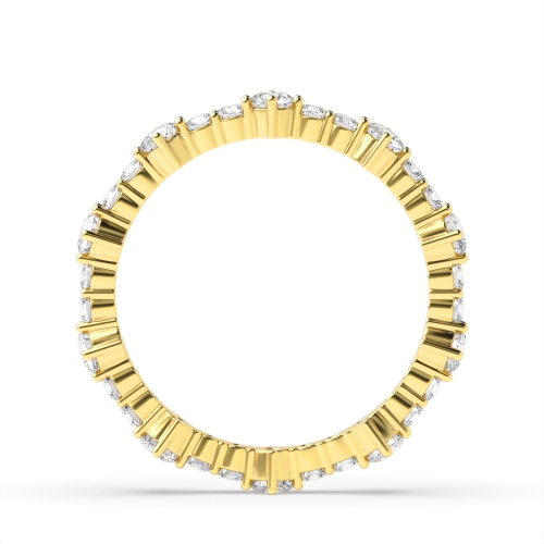 4 Prong Round Yellow Gold Unusual Eternity Diamond Rings
