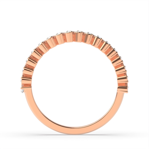 Pave Setting Round Rose Gold Noble Eternity Diamond Rings