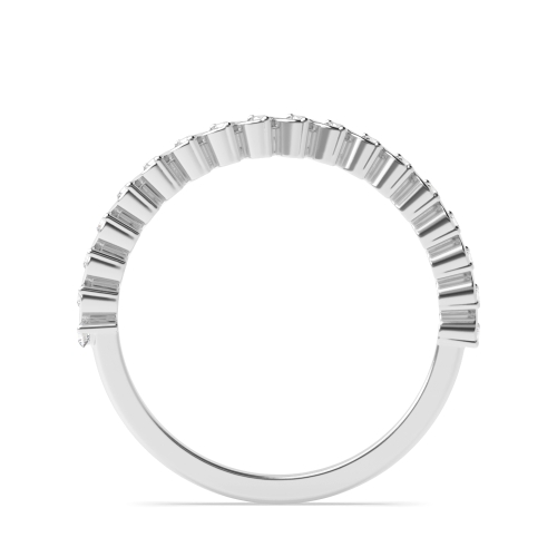 Pave Setting Round Noble Half Eternity Diamond Rings