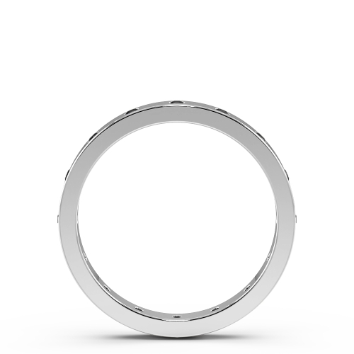 Flush Setting Round Flat profile Black Eternity Diamond Rings