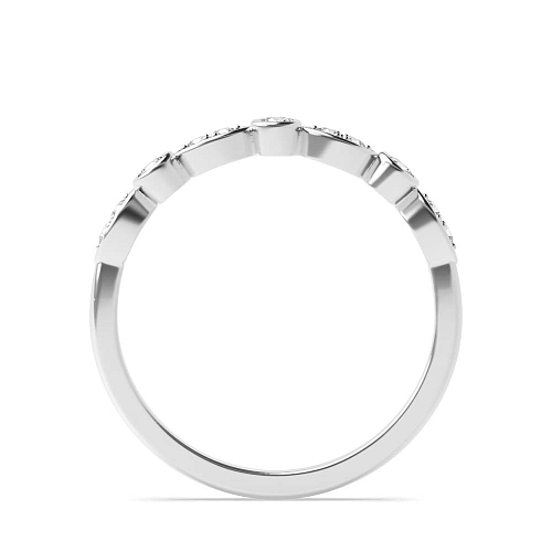 Bezel Setting Round White Gold And pave Diamond Rings