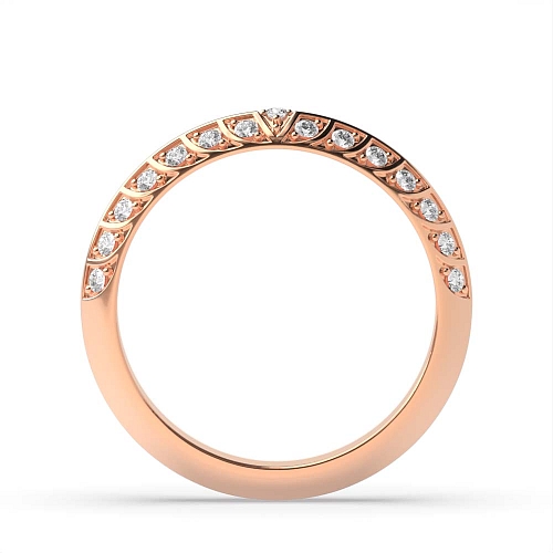 Pave Setting Round Rose Gold Unusual Eternity Diamond Rings