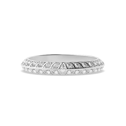 Pave Setting Round Platinum Unusual Eternity Diamond Rings