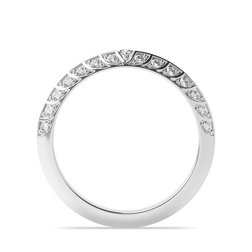 Pave Setting Round Platinum Unusual Eternity Diamond Rings