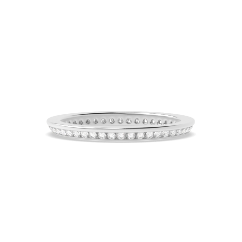 Channel Setting Round White Gold Offset Full Eternity Diamond Rings