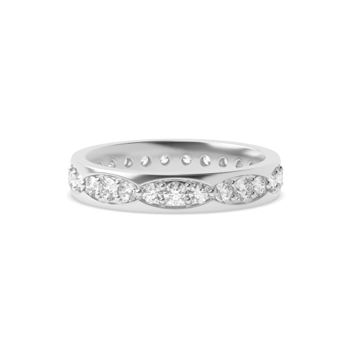 Pave Setting Round White Gold Grouped Full Eternity Diamond Rings
