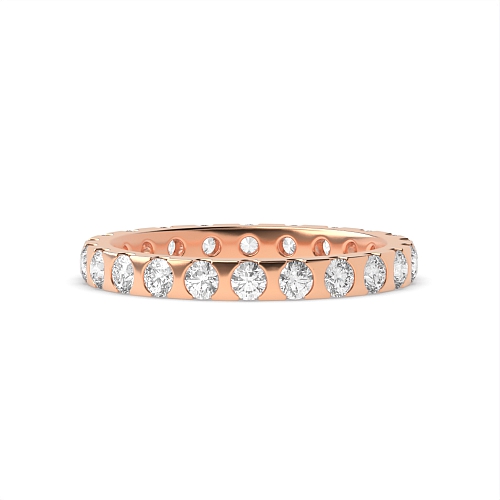 Flush Setting Round Rose Gold Myst Eternity Diamond Rings