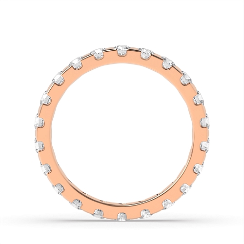 Flush Setting Round Rose Gold Myst Eternity Diamond Rings