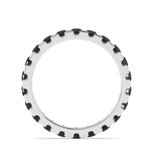Flush Setting Round Myst Black Eternity Diamond Rings