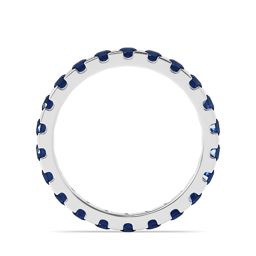 Flush Setting Round Myst Blue Sapphire Diamond Rings